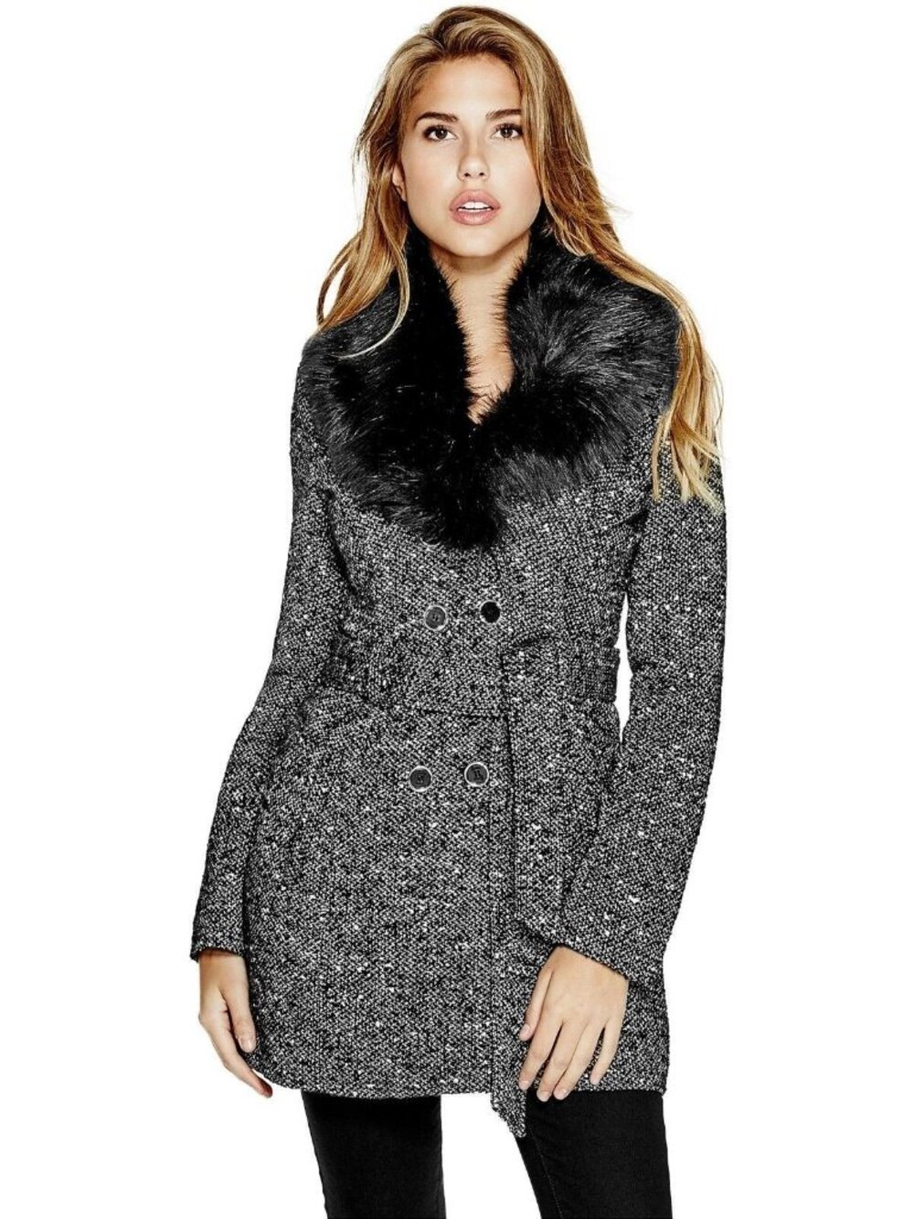 Guess Alina Double-Breasted Coat, size XS